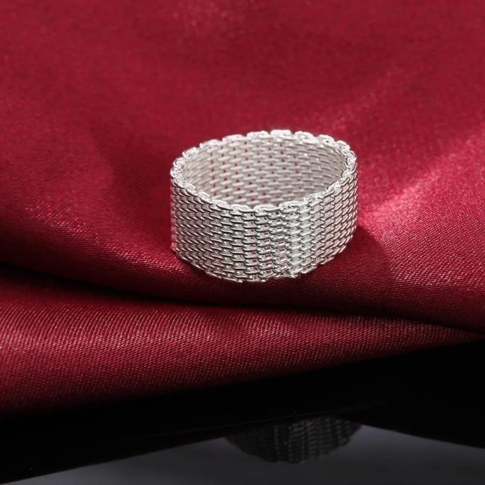 Silver Mesh Ring Size 10